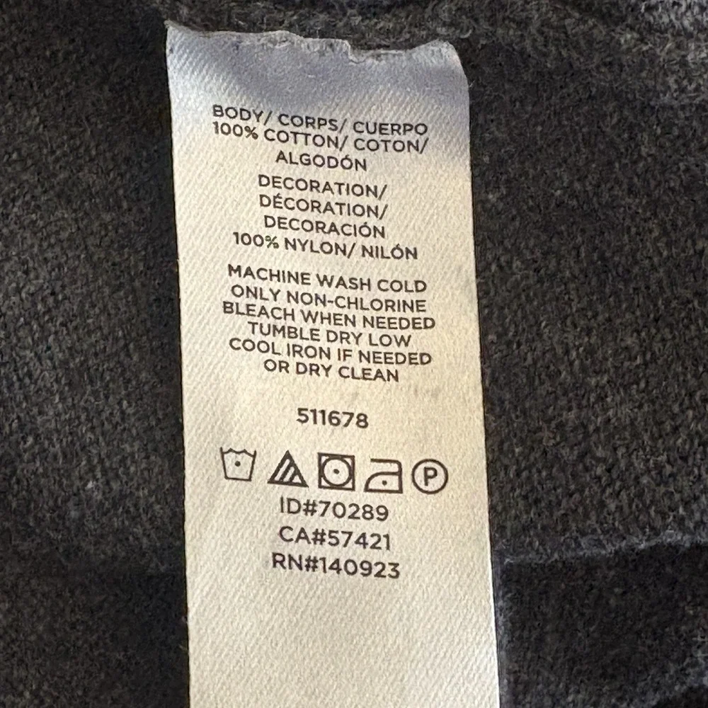 LOFT Sweater Snowflake Knit Charcoal Gray Christmas Pullover Cotton Women's S - Picture 6 of 6